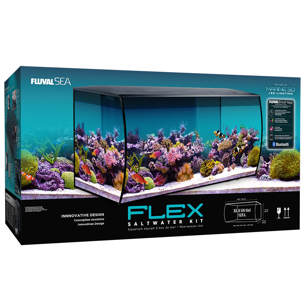 Fluval Flex Saltwater Aquarium Kit, 32.5 US Gal / 123 L, Black - IN-STORE PICKUP ONLY