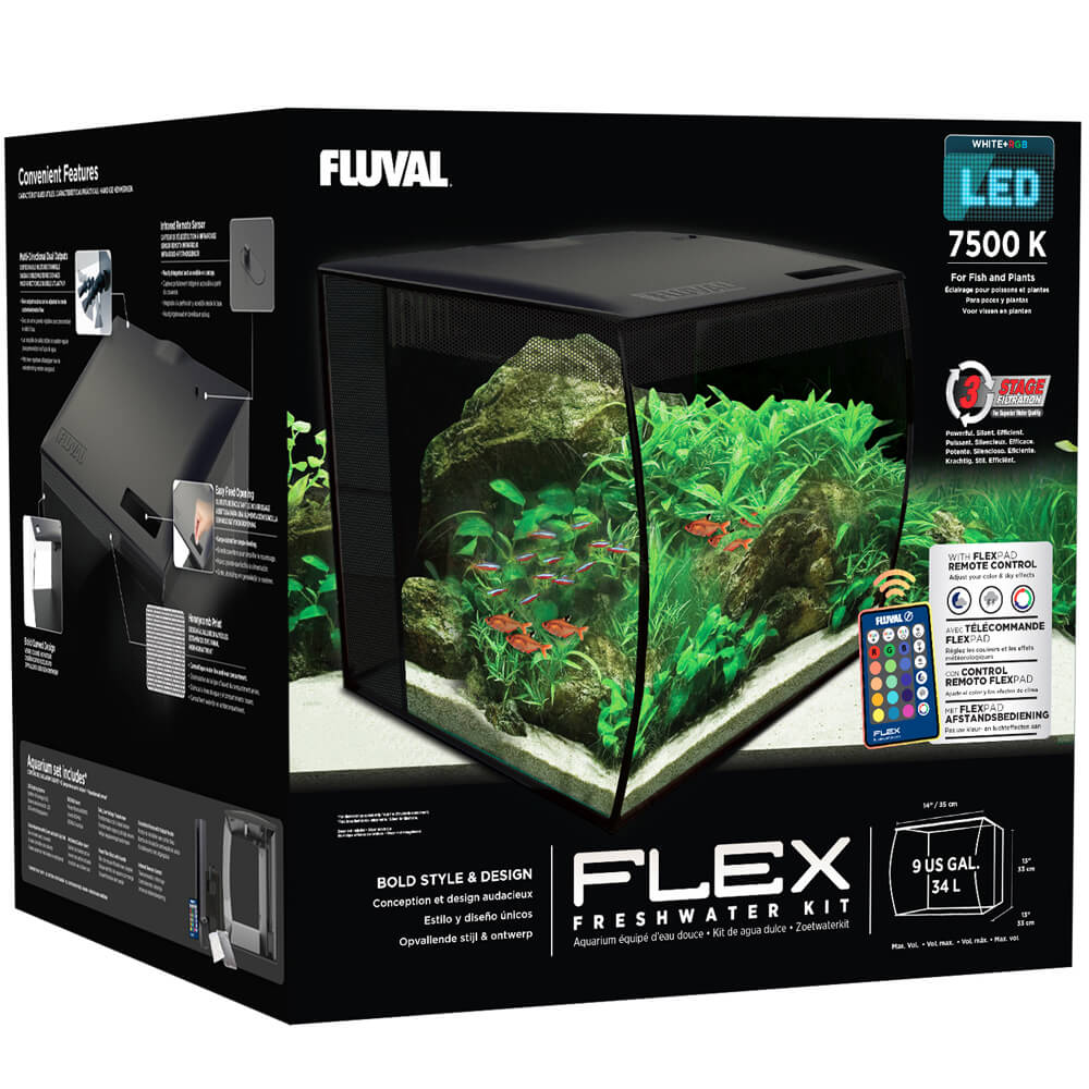 Fluval Flex Aquarium Kit, 9 US Gal (34 L), Black - IN-STORE PICKUP ONLY