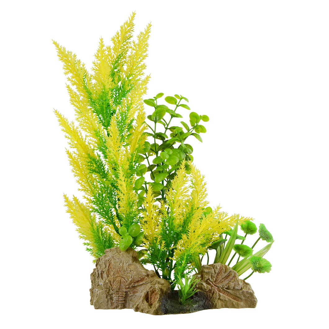 Yellow Plants On Root Aquarium Decoration