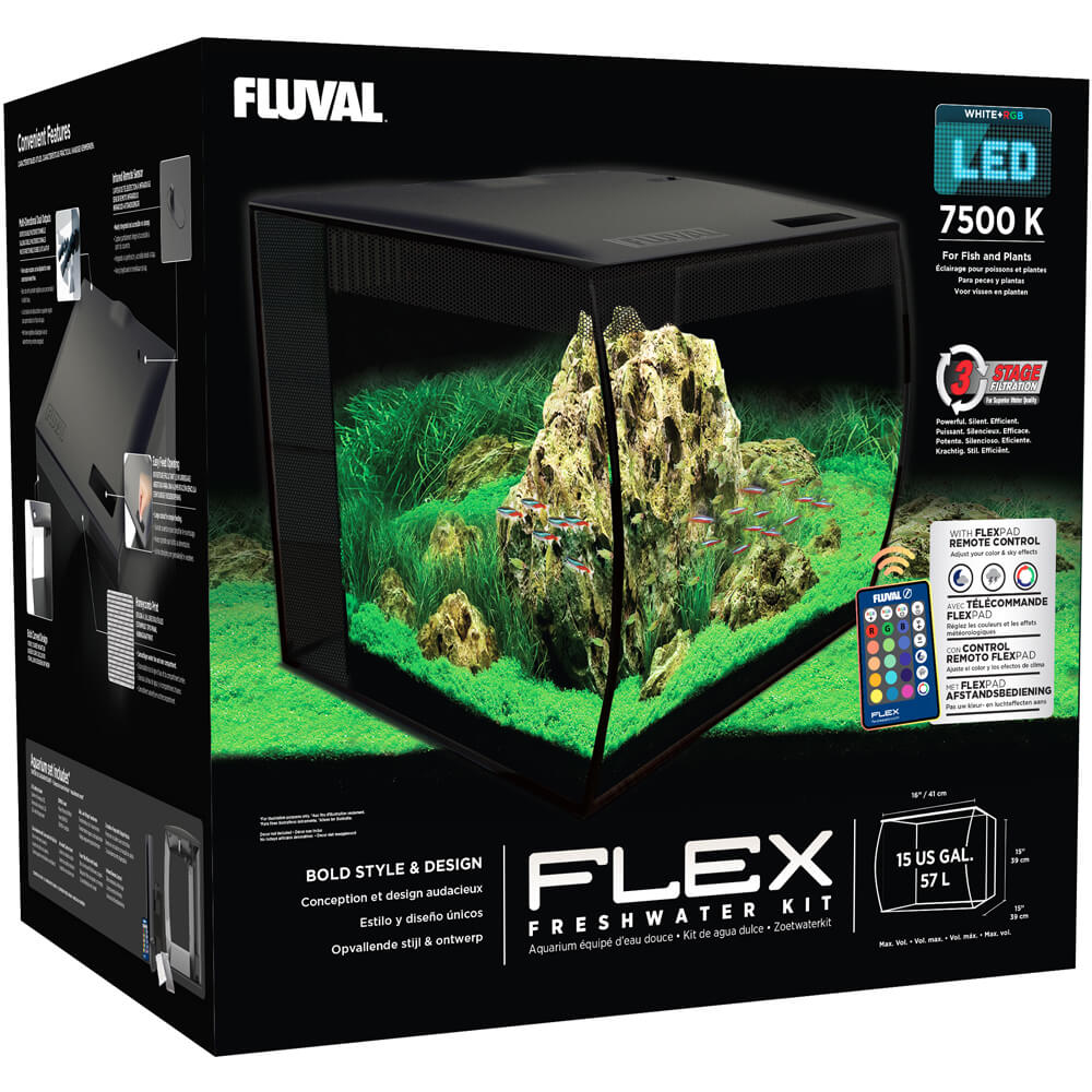 Fluval Flex Aquarium Kit, 15 US Gal (57 L), Black - IN-STORE PICKUP ONLY