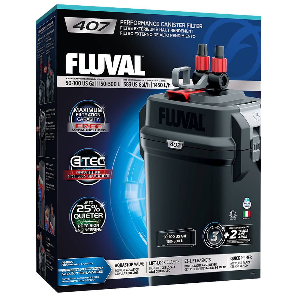 Fluval 407 Performance Canister Filter, up to 100 US Gal (500 L)